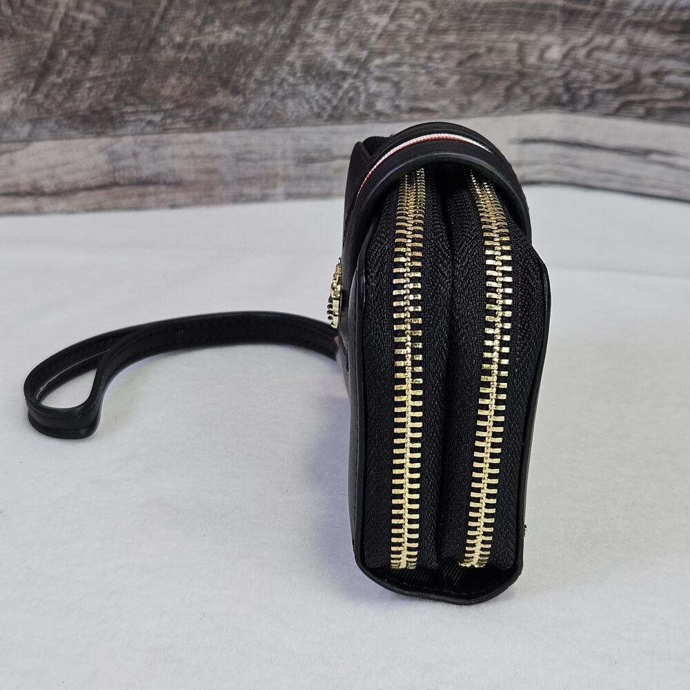 Women Bee Wallet Black Pomelo Best Gold Zip Around Wrist Strap Faux Leather RFID - Picture 7 of 16